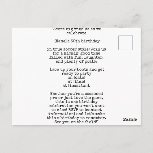 Voetbal 30e Verjaardagskaart met ballen op groen Briefkaart (Achterkant)