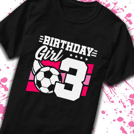 Voetbal 3 jaar oud meisje 3e verjaardag t-shirt