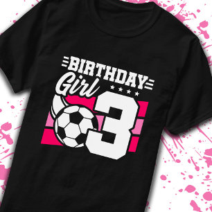 Voetbal 3 jaar oud meisje 3e verjaardag t-shirt