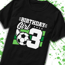 Voetbal 3 jaar oud meisje 3e verjaardag t-shirt