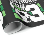 Voetbal - 3-jarige jongen - 3-jarige verjaardag cadeaupapier (Rol Hoek)