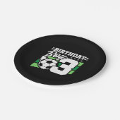 Voetbal - 3-jarige jongen - 3-jarige verjaardag papieren bordje (Gekanteld)