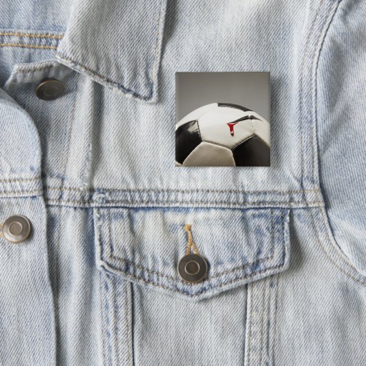 Voetbal 3 vierkante button 5,1 cm (In situ)