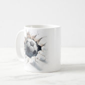 Voetbal 3D gebarsten koffie Mok (Voorkant links)