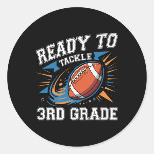 Voetbal 3e Derde Klas Eerste Dag Van School Terug  Ronde Sticker