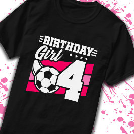 Voetbal 4 jaar oud meisje 4 jaar oud t-shirt