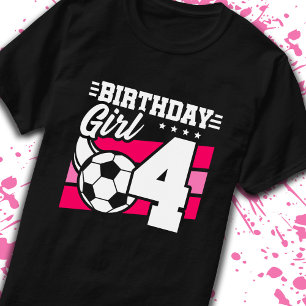 Voetbal 4 jaar oud meisje 4 jaar oud t-shirt