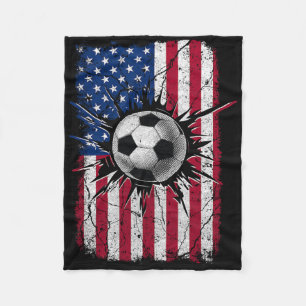 Voetbal 4 juli Mannen VS Amerikaanse vlag B Fleece Deken