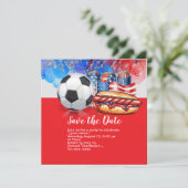 Voetbal 4 juli Onafhankelijkheidsdag Amerika Kaart (Staand voorkant)