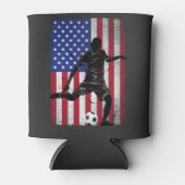 Voetbal 4 juli Patriottisch VS Amerikaanse vlag Blikjeskoeler (Voorkant)