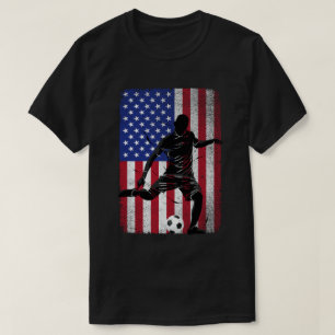 Voetbal 4 juli Patriottisch VS Amerikaanse vlag T-shirt