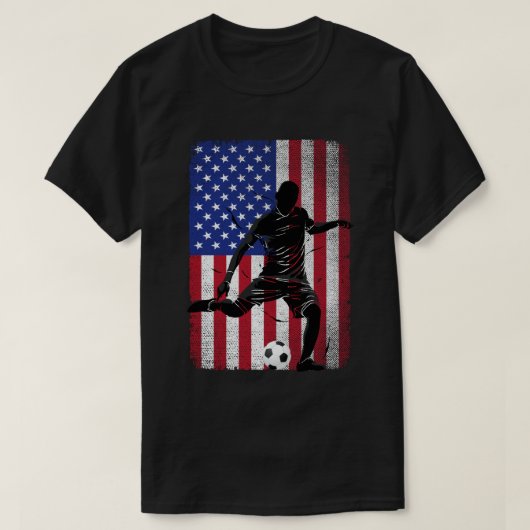 Voetbal 4 juli Patriottisch VS Amerikaanse vlag T-shirt (Design voorkant)