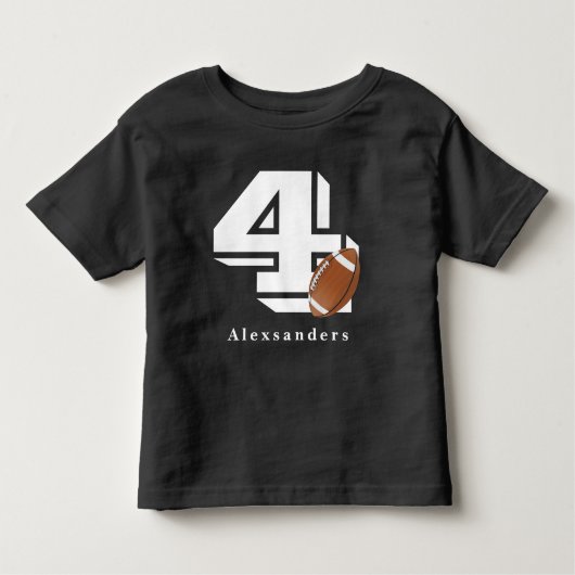 Voetbal 4e verjaardag naam en leeftijd jongens mei kinder shirts (Voorkant)