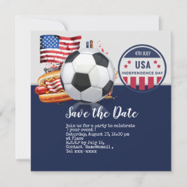 Voetbal 4th Juli Onafhankelijkheidsdag Amerika Save The Date