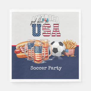 Voetbal 4th Juli Onafhankelijkheidsdag Amerika Servet