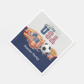 Voetbal 4th Juli Onafhankelijkheidsdag Amerika Servet (Hoek)