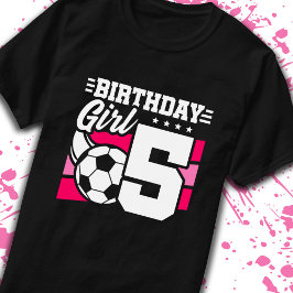 Voetbal 5 jaar oud meisje 5e verjaardag t-shirt