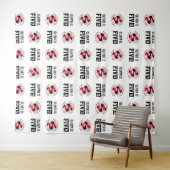 Voetbal 5th Birthday Boys | Achtergrond stap herha Wandkleed (In Situ (horizontaal))