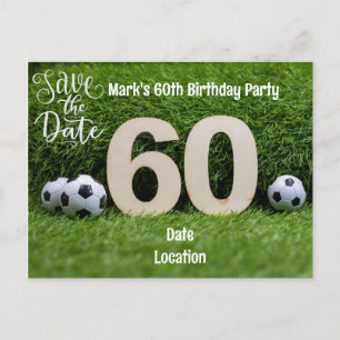 Voetbal 60e verjaardag met bier op groen  briefkaart