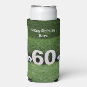 Voetbal 60e verjaardagsfeest seltzer blikjeskoeler (Seltzer Voorkant)