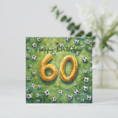Voetbal 60ste verjaardag kaart (Staand voorkant)