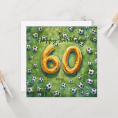 Voetbal 60ste verjaardag kaart (Voorkant / Achterkant in situ)