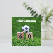 Voetbal 60th Birthday met bal en nummer op groen Kaart (Staand voorkant)
