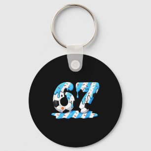 Voetbal 67 Argentinië Vlag Zes Zeven Grappig Gen A Sleutelhanger