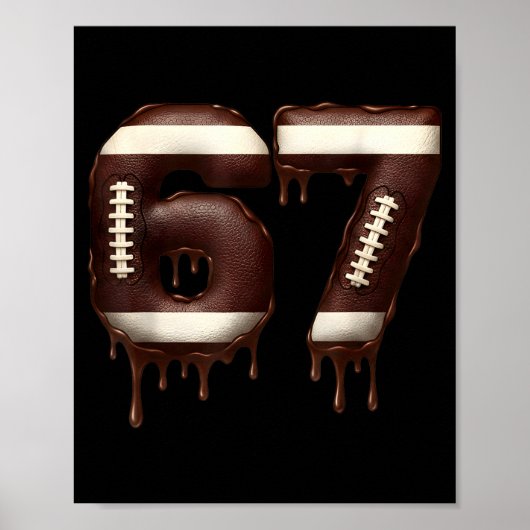 Voetbal 67 Grappige Zes Zeven 6 7 Meme Poster (Voorkant)