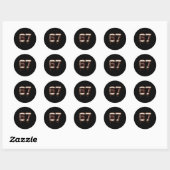 Voetbal 67 Grappige Zes Zeven 6 7 Meme Ronde Sticker (Vel)