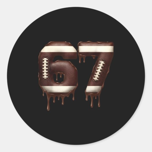 Voetbal 67 Grappige Zes Zeven 6 7 Meme Ronde Sticker (Voorkant)