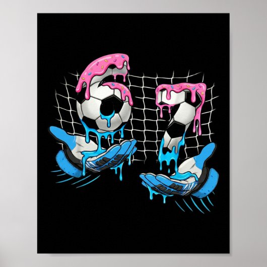 Voetbal 67 Kinderen Ijs Drip Grappig 6 7 Handen Me Poster (Voorkant)