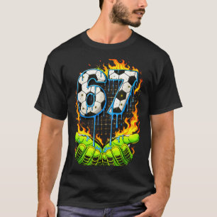 Voetbal 67 Kinderen Ijsje Drip Grappig Zes Zeven H T-shirt