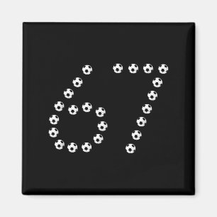 Voetbal 67 Nummer Grafisch _ Sportshirt Zes Zeven Magneet