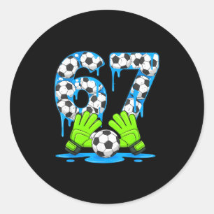Voetbal 67 Six Seven Gen Alpha Meme Drip 67 Ijs Cr Ronde Sticker