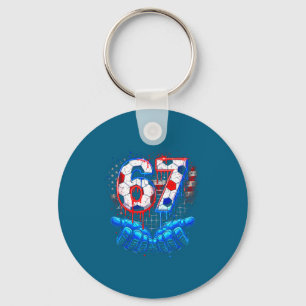 Voetbal 67 zes zeven 4 juli rood wit blauw dri sleutelhanger