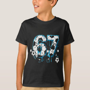 Voetbal 67 Zes Zeven 6 7 Grappig 6-7 Meme Drip Jon T-shirt