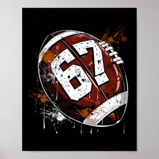 Voetbal 67 Zes Zeven Alpha Slaang 6 7 Meme Kindere Poster (Voorkant)