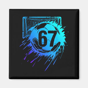 Voetbal 67 Zes Zeven Cool Nummer Grappig Voetbal M Magneet