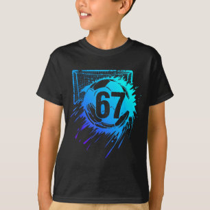 Voetbal 67 Zes Zeven Cool Nummer Grappig Voetbal M T-shirt