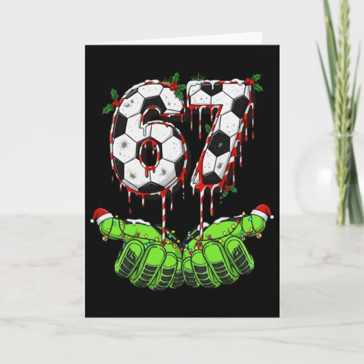 Voetbal 67 Zes Zeven Grappig Gen Alpha Meme Drip C Kaart (Voorkant)