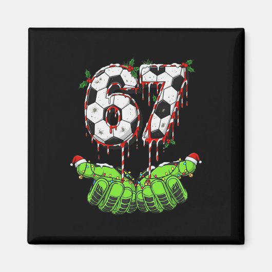 Voetbal 67 Zes Zeven Grappig Gen Alpha Meme Drip C Magneet (Voorkant)