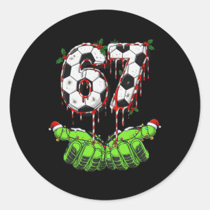 Voetbal 67 Zes Zeven Grappig Gen Alpha Meme Drip C Ronde Sticker