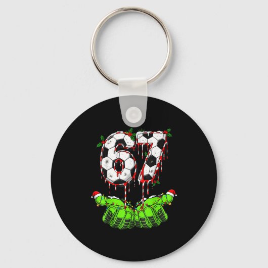 Voetbal 67 Zes Zeven Grappig Gen Alpha Meme Drip C Sleutelhanger (Voorkant)