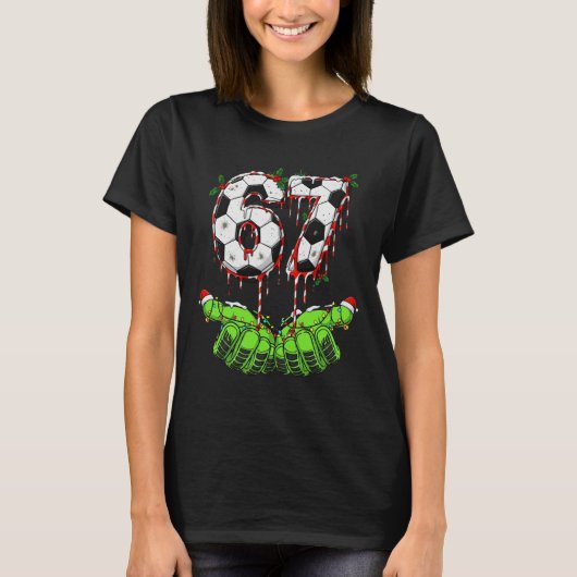 Voetbal 67 Zes Zeven Grappig Gen Alpha Meme Drip C T-shirt (Voorkant)