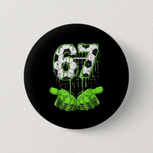 Voetbal 67 Zes Zeven Grappig Gen Alpha Meme Drip J Ronde Button 5,7 Cm