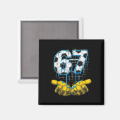 Voetbal 67 Zes Zeven Grappig Gen-alpha Meme Drip K Magneet (Voorkant / Achterkant)