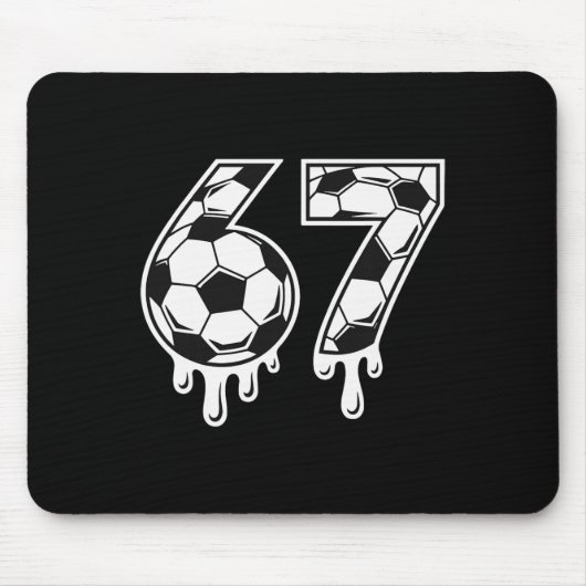 Voetbal 67 Zes Zeven Grappig Gen Alpha Meme Drip _ Muismat (Voorkant)