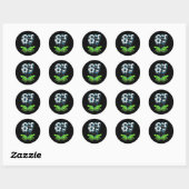 Voetbal 67 Zes Zeven Grappig Gen Alpha Meme Drip Ronde Sticker (Vel)