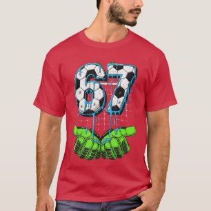 Voetbal 67 Zes Zeven Grappig Gen Alpha Meme Drip T-shirt